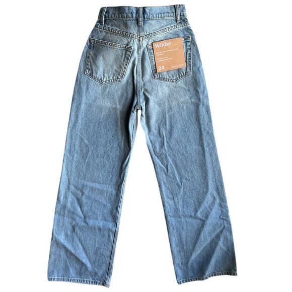 Reformation Wilder High Rise Wide Leg Cropped Jeans- Size 24 - Picture 12 of 14